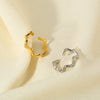 Wholesale Women's Geometric Waveshaped Stainless Steel 18K Gold Plated Open Index Finger Ring Jewelry