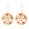 Wholesale Women's Geometric Wooden Threaded Rattan Earrings With Drop Shape And Polishing Treatment
