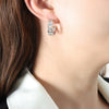 Wholesale Women's Geometric Woven Hollow Ring Metal Chain Earrings Titanium Steel 18K Gold Plated
