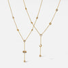 Wholesale Women's Geometric Yshaped Stainless Steel Necklace With Evil Eye And Moon Pendant Featuring Vacuum Real Gold Plating And Oshaped Chain