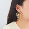 Wholesale Women's Geometric Zinc Alloy Electroplating Fashion Light Luxury Exaggerated Leaves Earrings