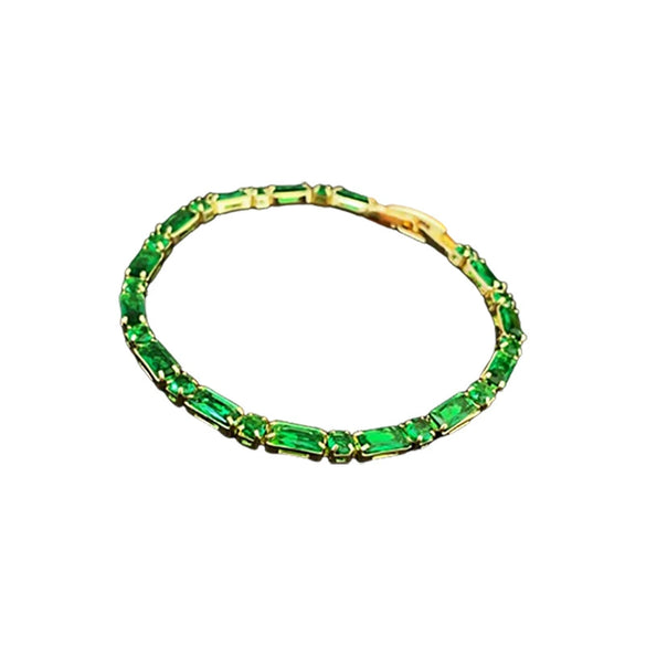 Wholesale Women's Geometric Zircon Buckle Bracelet With Real Gold Electroplated Light Luxury And High Sense Style