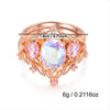 Wholesale Women's Geometric Zircon Copper Electroplated Ring In Princess Style