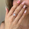 Wholesale Women's Geometric Zircon Copper Electroplated Ring In Princess Style