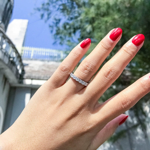 Wholesale Women's Geometric Zircon Diamond Ring In S925 Sterling Silver