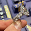 Wholesale Women's Geometric Zircon Fashion Ring Copper Material Light Luxury Style