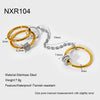 Wholesale Women's Geometric Zircon Inlay Stainless Steel 18K Gold Plated Ring Light Luxury Design Jewelry Accessories