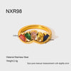 Wholesale Women's Geometric Zircon Inlay Stainless Steel 18K Gold Plated Ring Light Luxury Design Jewelry Accessories