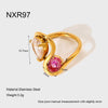 Wholesale Women's Geometric Zircon Inlay Stainless Steel 18K Gold Plated Ring Light Luxury Design Jewelry Accessories