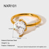 Wholesale Women's Geometric Zircon Inlay Stainless Steel 18K Gold Plated Ring Light Luxury Design Jewelry Accessories