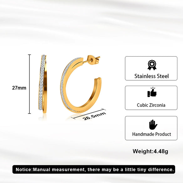 Wholesale Women's Geometric Zircon Multi Circle Stainless Steel And 925 Silver Electroplated Earrings With Original Design
