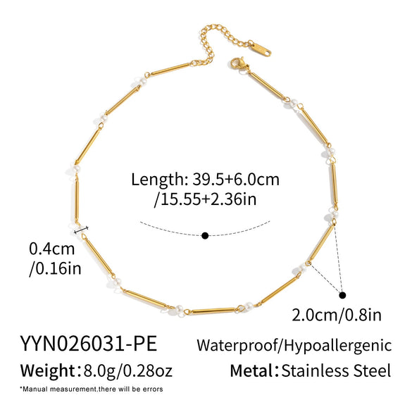 Wholesale Women's Geometric Zircon Necklace In Stainless Steel And Titanium Steel With Pvd Furnace Vacuum Real Gold Plating