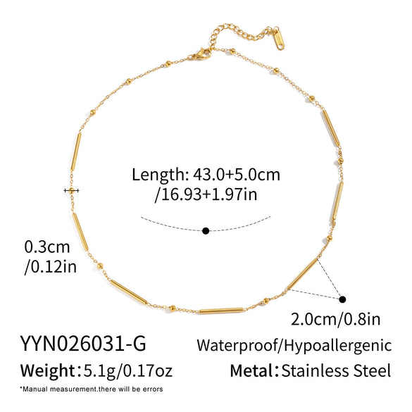 Wholesale Women's Geometric Zircon Necklace In Stainless Steel And Titanium Steel With Pvd Furnace Vacuum Real Gold Plating