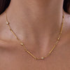 Wholesale Women's Geometric Zircon Necklace In Stainless Steel And Titanium Steel With Pvd Furnace Vacuum Real Gold Plating