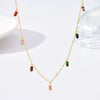 Wholesale Women's Geometric Zircon Pendant Necklace With Oshaped Titanium Steel Chain Electroplated