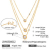 Wholesale Women's Geometric Zircon Pendant Necklace With Stainless Steel O Word Chain Ancient Style Electroplated Design