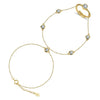 Wholesale Women's Geometric Zircon S925 Silver Chain Bracelet Simple Multilayer Combination Finger Jewelry