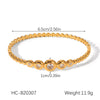 Wholesale Women's Geometric Zircon Stainless Steel Bracelet