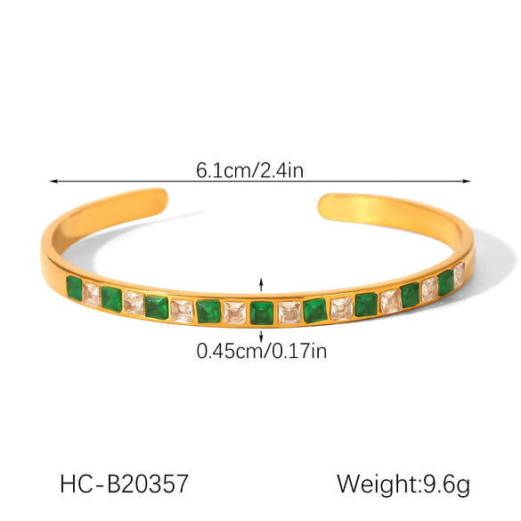 Wholesale Women's Geometric Zircon Stainless Steel Bracelet