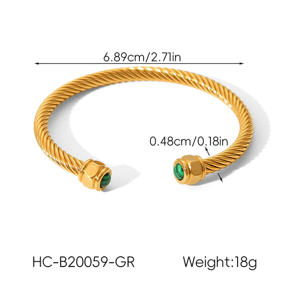 Wholesale Women's Geometric Zircon Stainless Steel Bracelet