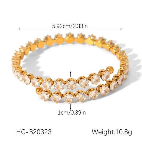 Wholesale Women's Geometric Zircon Stainless Steel Bracelet