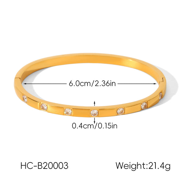 Wholesale Women's Geometric Zircon Stainless Steel Bracelet
