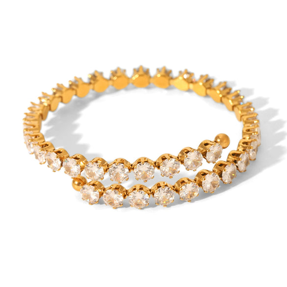 Wholesale Women's Geometric Zircon Stainless Steel Bracelet