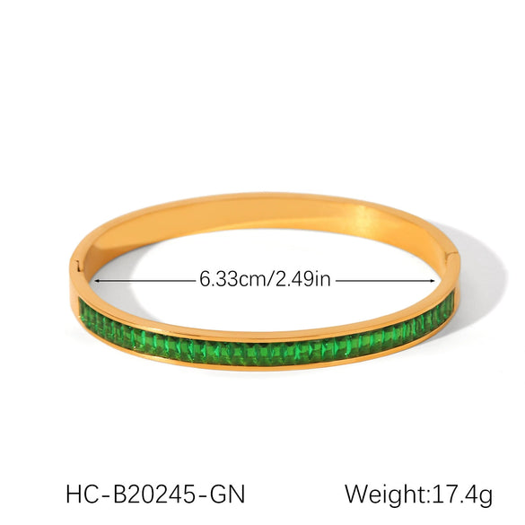 Wholesale Women's Geometric Zircon Stainless Steel Bracelet