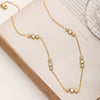 Wholesale Women's Geometric Zircon Stainless Steel 18K Gold Plated Oshaped Pendant Necklace
