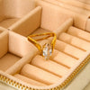 Wholesale Women's Geometric Zircon Stainless Steel 18K Gold Plated Ring