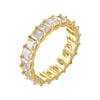 Wholesale Women's Geometric Zircon 925 Sterling Silver Diamond Ring Hand Jewelry