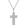 Wholesale Women's Geometric Zircon 925 Sterling Silver Flash O Chain Necklace With Electroplating