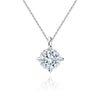 Wholesale Women's Geometric Zircon 925 Sterling Silver Flash O Chain Necklace With Electroplating