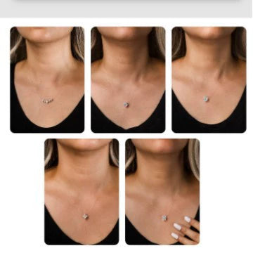 Wholesale Women's Geometric Zircon 925 Sterling Silver Flash O Chain Necklace With Electroplating