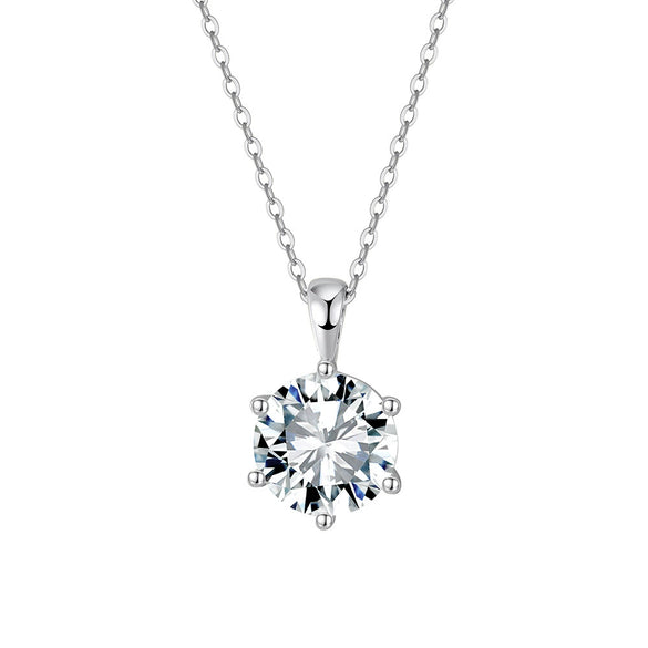 Wholesale Women's Geometric Zircon 925 Sterling Silver Flash O Chain Necklace With Electroplating