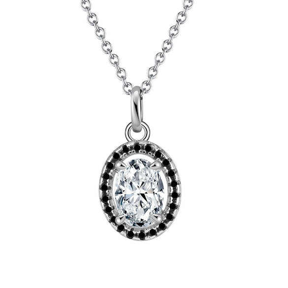 Wholesale Women's Geometric Zircon 925 Sterling Silver Flash O Chain Necklace With Electroplating