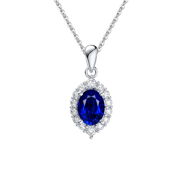 Wholesale Women's Geometric Zircon 925 Sterling Silver Flash O Chain Necklace With Electroplating