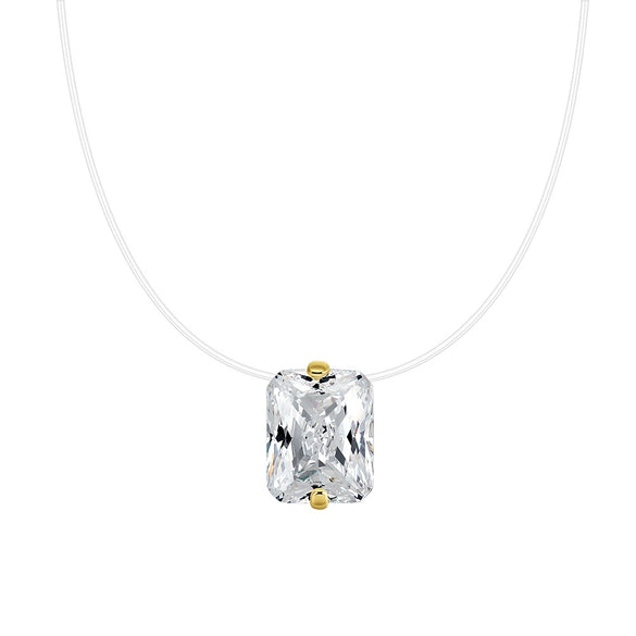 Wholesale Women's Geometric Zircon 925 Sterling Silver Flash O Chain Necklace With Electroplating