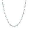 Wholesale Women's Geometric Zircon 925 Sterling Silver Flash O Chain Necklace With Electroplating
