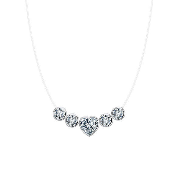 Wholesale Women's Geometric Zircon 925 Sterling Silver Flash O Chain Necklace With Electroplating
