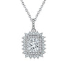 Wholesale Women's Geometric Zircon 925 Sterling Silver Flash O Chain Necklace With Electroplating