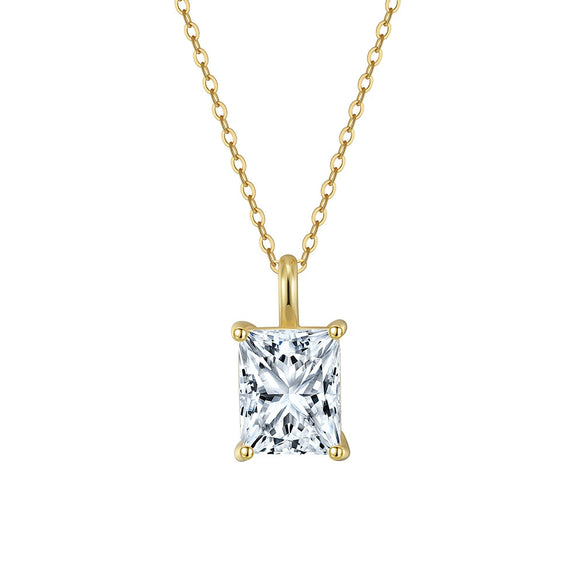 Wholesale Women's Geometric Zircon 925 Sterling Silver Flash O Chain Necklace With Electroplating