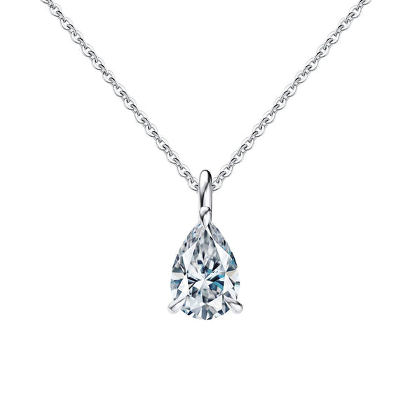 Wholesale Women's Geometric Zircon 925 Sterling Silver Flash O Chain Necklace With Electroplating