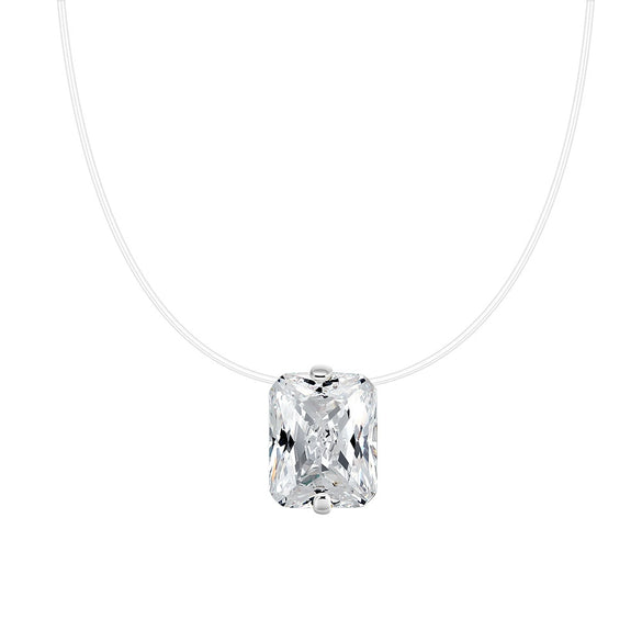 Wholesale Women's Geometric Zircon 925 Sterling Silver Flash O Chain Necklace With Electroplating