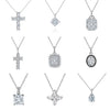 Wholesale Women's Geometric Zircon 925 Sterling Silver Flash O Chain Necklace With Electroplating