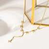 Wholesale Women's Geometric Zircon Tassel Pendant Yshaped Stainless Steel Necklace With Pvd Furnace Vacuum Real Gold Plating