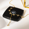 Wholesale Women's Geometric Zircon Tassel Pendant Yshaped Stainless Steel Necklace With Pvd Furnace Vacuum Real Gold Plating