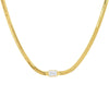 Wholesale Women's Geometric Zircon Titanium Steel Snake Bone Chain Necklace With 18K Real Gold Electroplating