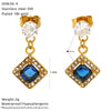 Wholesale Women's Geometric Zirconia Inlaid Titanium Steel Earrings Casual Style