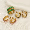 Wholesale Women's Geometric Zirconia Inlaid Titanium Steel Earrings With Personal Style